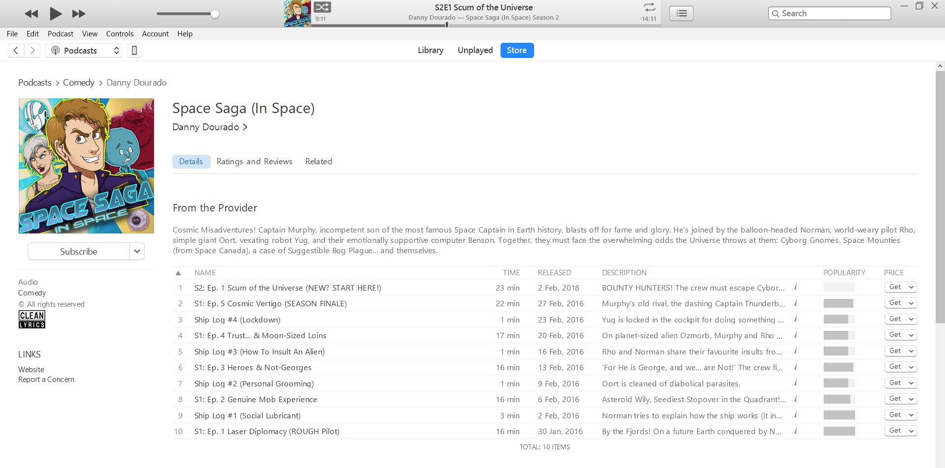 Space Saga on iTunes